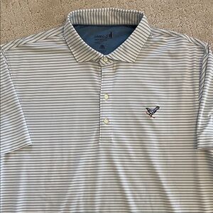 Johnnie-O Men’s Blue Striped Polo Shirt for High Grove Golf Club